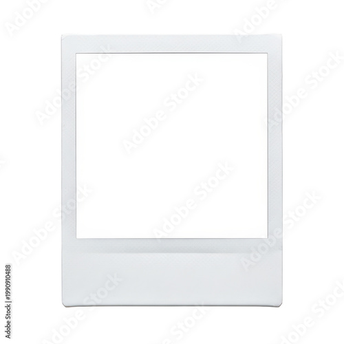 A classic vintage instant film photo frame with a white border and a square image placeholder area