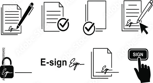 Electronic Signature Icons: Signing Documents Digitally and Securely