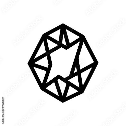 Geometric polygon shape with multiple sides.