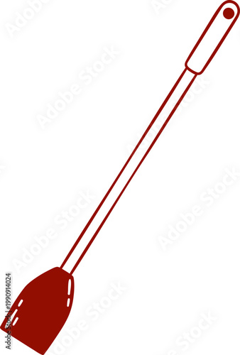 leather whip Stack with a cracker, adult toys for bdsm sex games, simple red icon for sex shop in minimalist sketch style