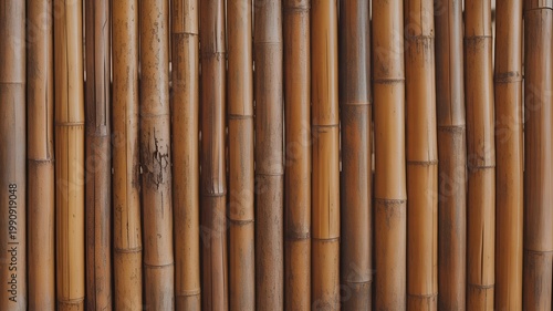 Bamboo tubes fence texture background banner green and brown