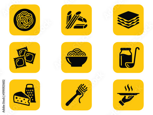 Set of Italian Food Icons.