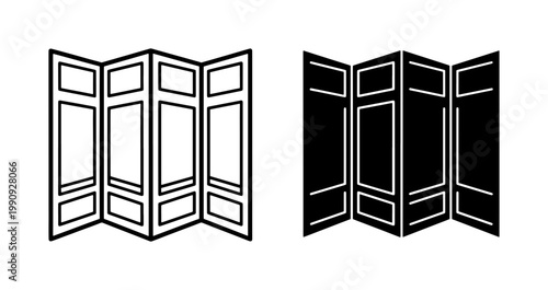 Folding Room Divider Screen Icon Set