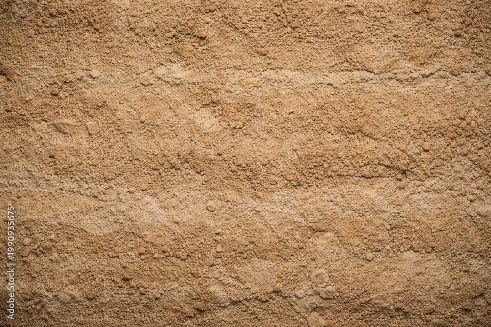 Naklejka premium Fine grain dirty surface on a compacted soil and lime rammed earth wall
