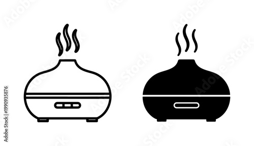 Essential Oil Diffuser and Humidifier Line Icon Set