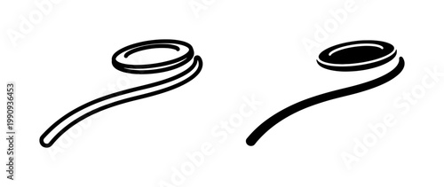 Abstract Lasso Rope Icon Set in Black and White