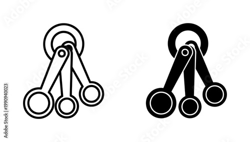 Measuring spoons icon set for kitchen baking and cooking