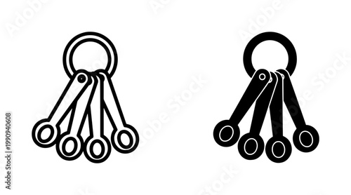 Measuring Spoons Icon Set for Kitchen Cooking and Baking