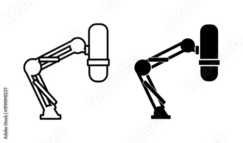 Professional Studio Microphone on Adjustable Boom Arm Icon Set