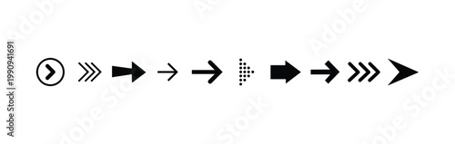 Arrow set icon Cursor Black vector arrows icons Arrow isolated vector