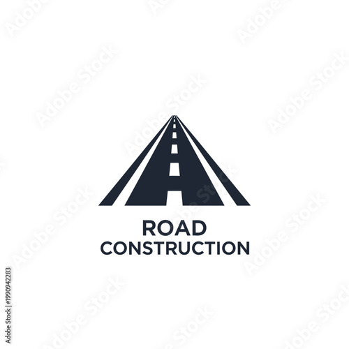 Road construction logo with highway.