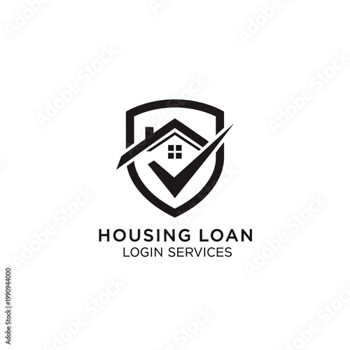 Housing loan login services logo design.