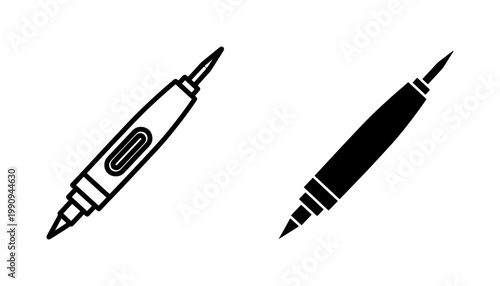 Digital Thermometer Icon Set for Medical Fever Measurement