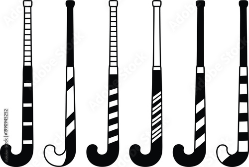 Field Hockey Sticks Collection Equipment Bundle for Sport Team Training Club Athletic Recreation Game Design