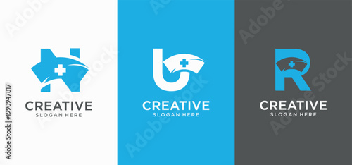 Modern Nurse Tech Emblem with Clean Healthcare Innovation Style