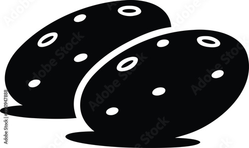 Potatoes with eyes silhouette vector illustration