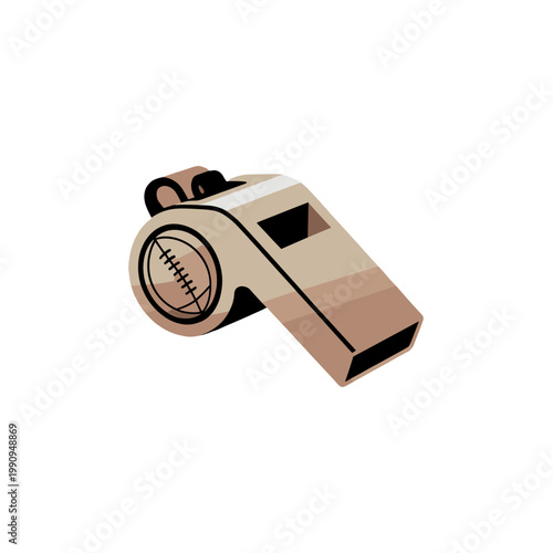 A whistle, often used by referees, representing the start of a sporting event.