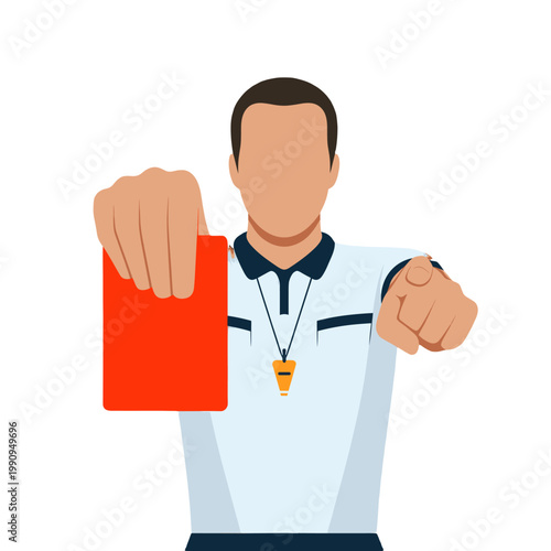 Referee showing a red card. 