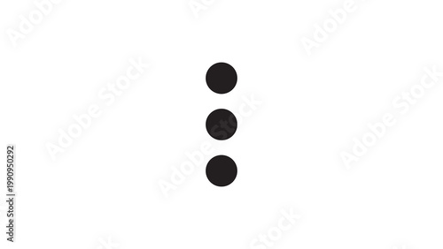 Tablou pe pânză Vertical ellipsis icon with three black dots vertical ellipsis interface navigat