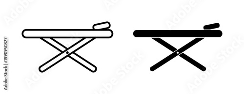 Massage Table Icon Set for Spa and Wellness Design