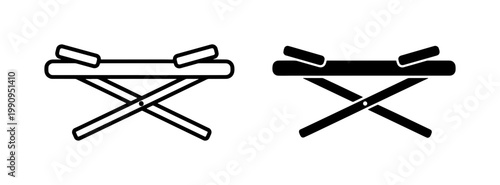 Medical Stretcher Icon Set for Emergency Patient Transport