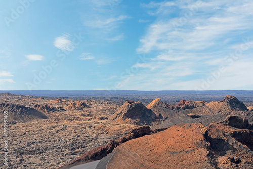 Timanfaya National park volcanic landscape on Lanzarote, Spain