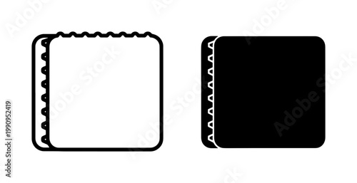 Spiral Notebook Icon Set in Outline and Solid Style