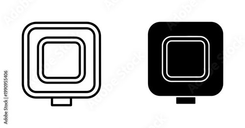 Foto Minimalist Square Light Box Signage Vector Icons