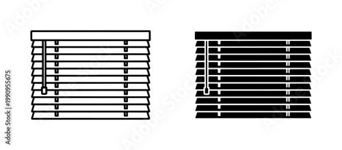 Horizontal Window Blinds Icon Set