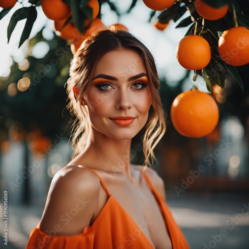 girl with oranges