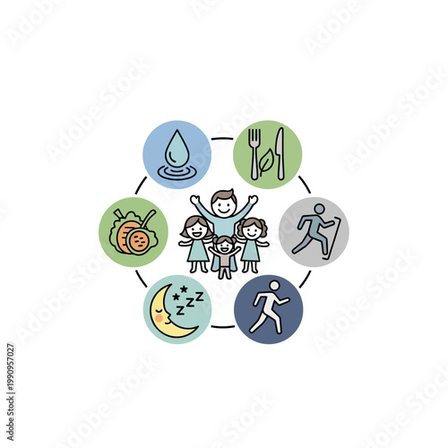 a group of children representing healthy lifestyle.