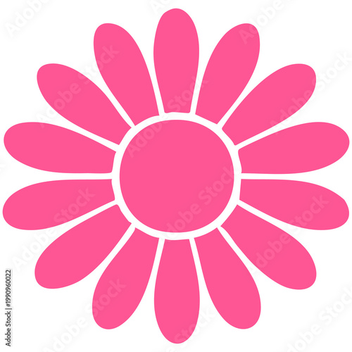 Flower clip art design on plain white transparent isolated background for card, shirt, hoodie, sweatshirt, apparel, card, tag, mug, icon, poster or badge