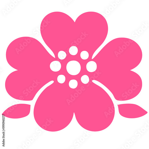 Flower clip art design on plain white transparent isolated background for card, shirt, hoodie, sweatshirt, apparel, card, tag, mug, icon, poster or badge