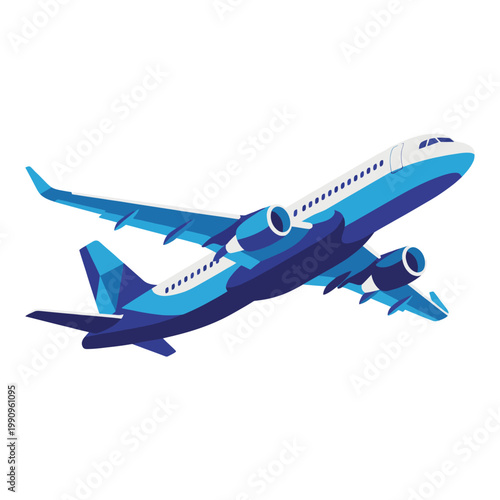 This striking illustration depicts an airplane elegantly soaring into the sky, capturing the thrilling moment of takeoff and the freedom associated with air travel.