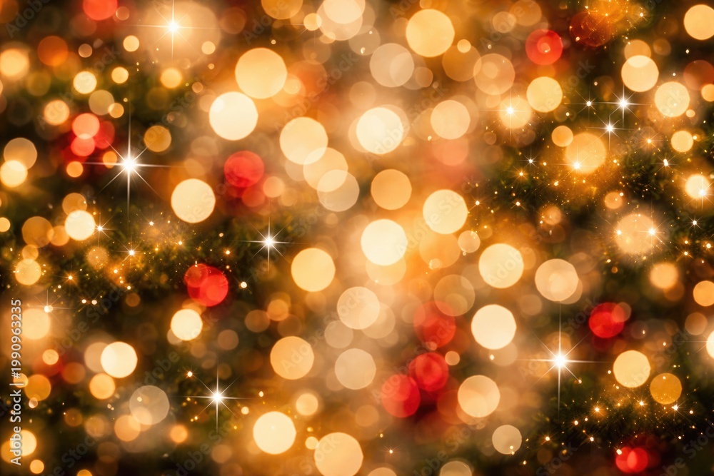 Fototapeta premium Holiday season glowing circular bokeh texture with twinkling lights