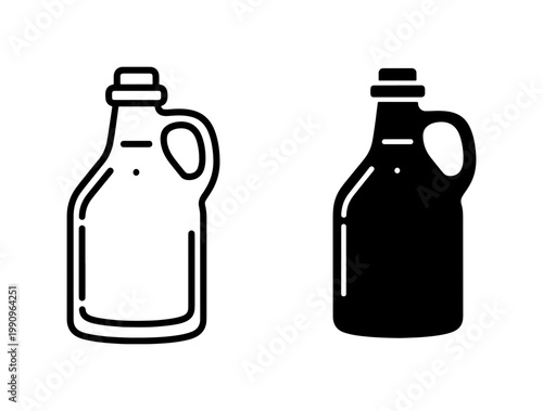 Glass Growler Jug Icon Set for Beer and Cider