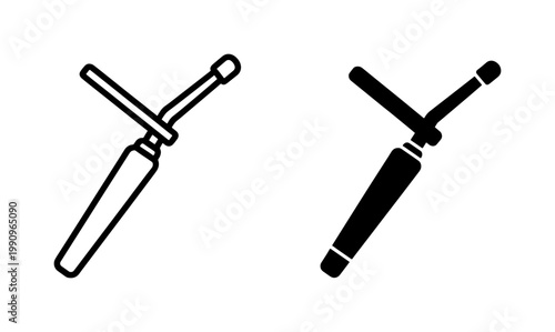 Police Tonfa Baton Icon Set