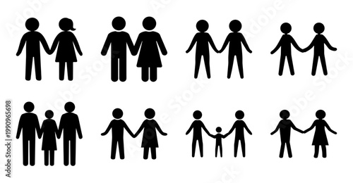 Diverse representation of family units and relationships in symbolic form