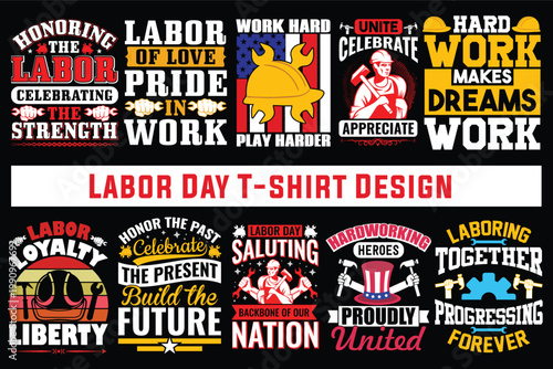 Obraz na płótnie Labor Day T Shirt Design Bundle