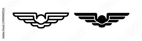 Minimalist Winged Badge Vector Icons for Aviation Branding