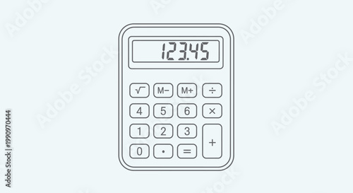 A simple line drawing of calculator.