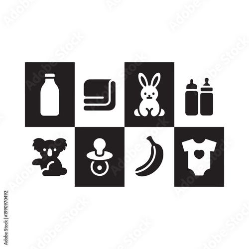 Photography High contrast baby visual stimulation cards with animal and object icons