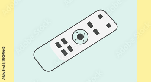A white remote control on pastel background.