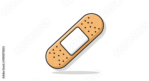 Adhesive Bandage Band-Aid with Color Accents on Isolated White Background