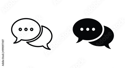 Speech bubbles chat icon for messaging and communication interface design vector