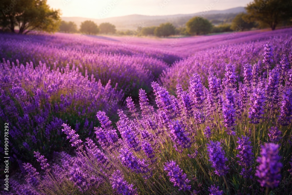Obraz premium Lavender blossoms spreading vibrantly in an extensive fragrant field