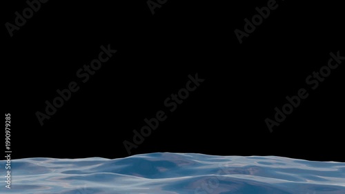 Realistic 3D Ocean Waves on Black Background — 4K 3D Video Animation of Flowing Blue Sea Water Surface Loop for Cinematic Compositing, Visual Effects and Motion Graphics