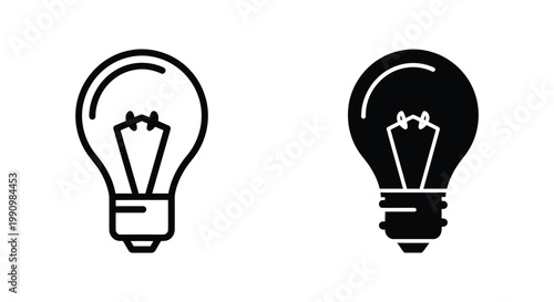 Classic lightbulb icon set representing electricity energy and bright innovative ideas
