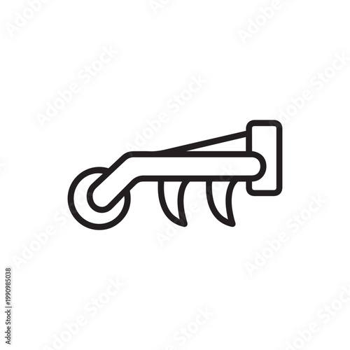 Plough vector line icon design
