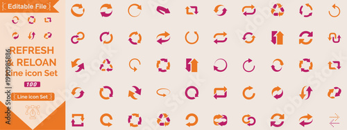 rotation and reload  icon collection, circle arrow icon. refresh icon, reload icon. circular arrow icon vector illustration.